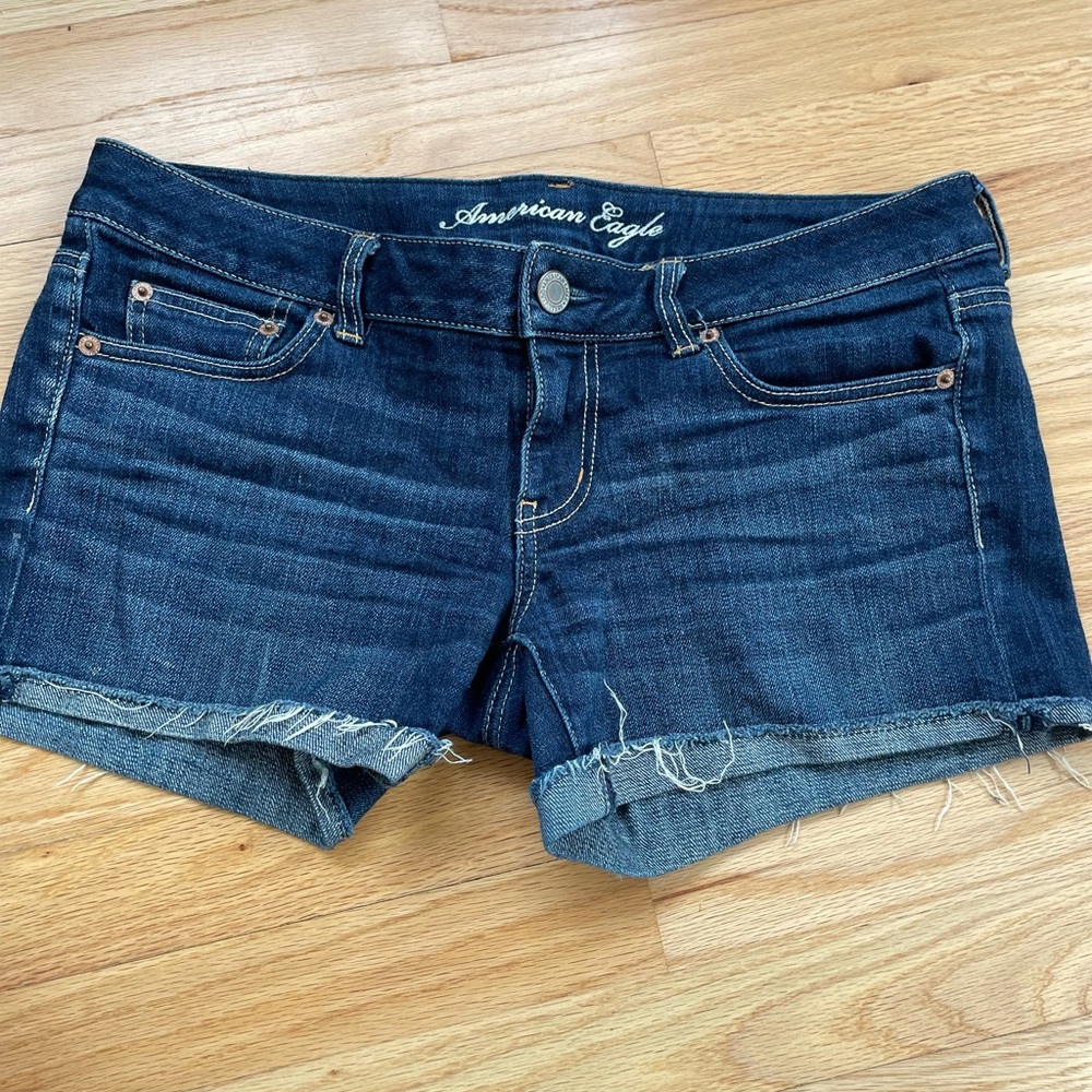 American Eagle dark stretch denim shorts